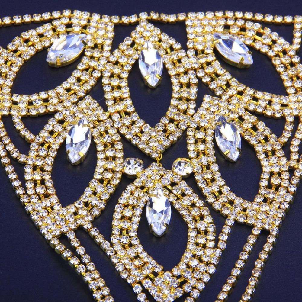 Sexy Rhinestone Thong Body Chain Crystal Bikini Waist Jewelry Lingerie Women - Picture 6 of 6